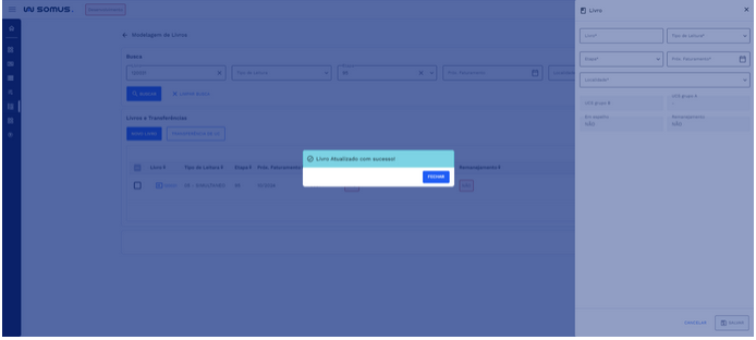 Caixa de Diálogo: Livro atualizado com sucesso