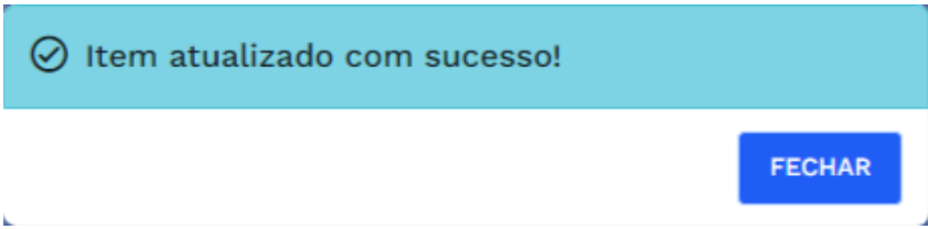 Caixa de diálogo de sucesso