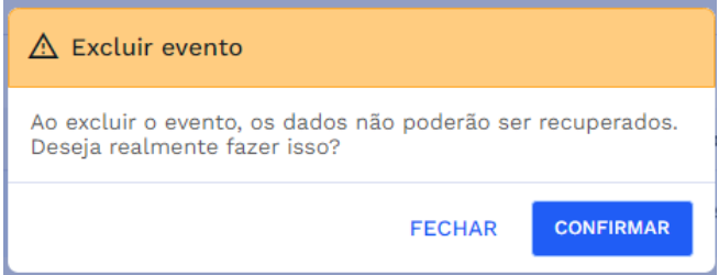 Janela para confirmação da atualização do modelo de calendário