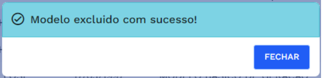 Caixa de diálogo de sucesso