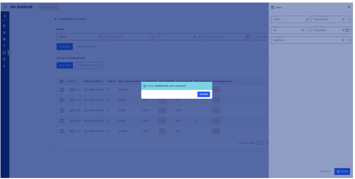 Caixa de Diálogo: Livro cadastrado com sucesso