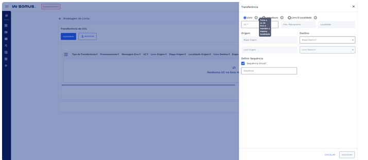 Info Transferência por Livro