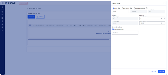 Transferência por Livro