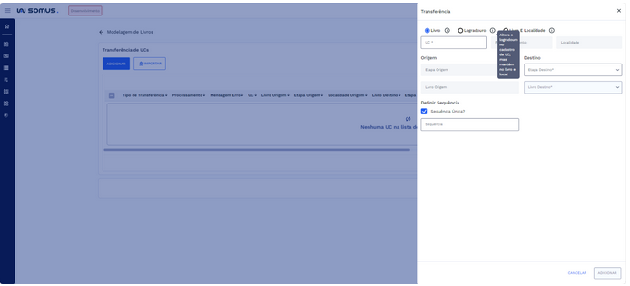 Info Transferência por Logradouro