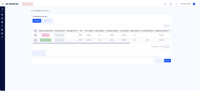 Livro e Localidade adicionados a Transferência